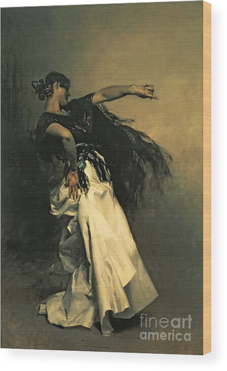 John Singer Sargent Wood Print featuring the painting The Spanish Dancer by John Singer Sargent