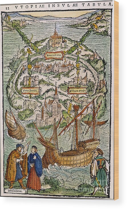 1518 Wood Print featuring the photograph The View Of Utopia by Granger