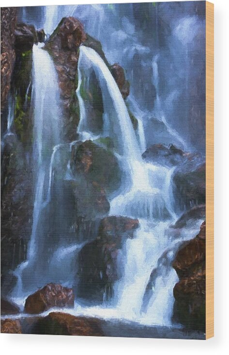 Americas Wood Print featuring the digital art Timberline Falls by Charmaine Zoe