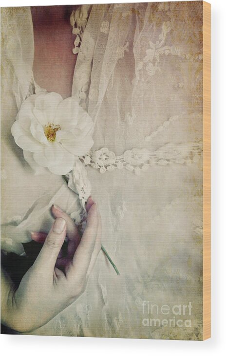 Interior Wood Print featuring the photograph To hold a rose so sweet by Lyn Randle