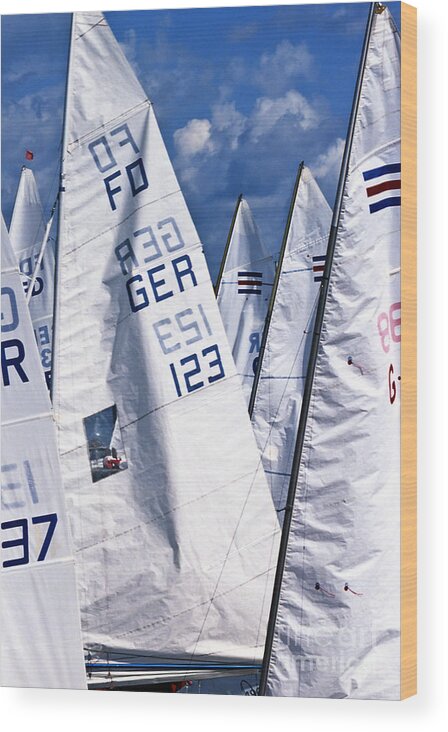 Sailboat Wood Print featuring the photograph To Sea - To Sea by Heiko Koehrer-Wagner