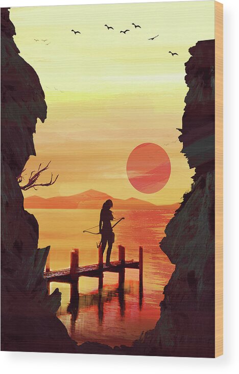 Tomb Raider Wood Print featuring the digital art Tomb Raider by IamLoudness Studio