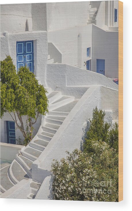 Door Wood Print featuring the photograph Traditional Santorini by Sophie McAulay