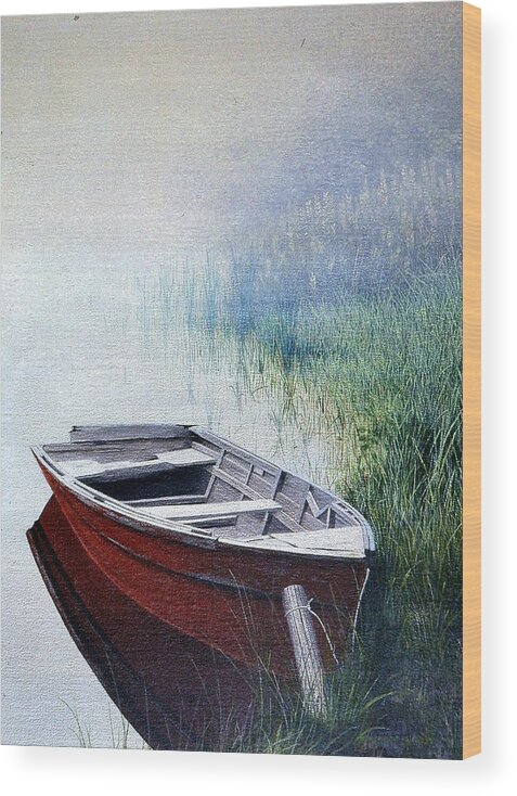 Boat Wood Print featuring the painting Untitled #3 by Conrad Mieschke