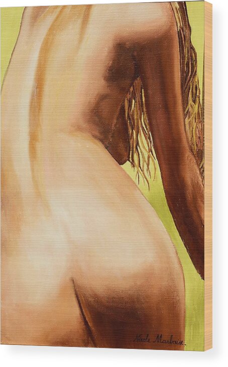 Nude Wood Print featuring the painting Vanille by Nicole MARBAISE