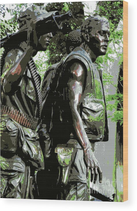 Viet Nam Wood Print featuring the photograph Viet Nam Darkness by Randall Weidner