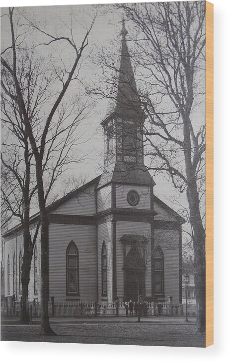 Church Wood Print featuring the photograph Vintage Photograph 1902 Old Church New Bern NC by Virginia Coyle
