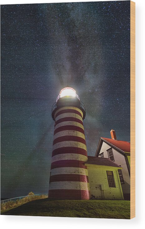 West Quoddy Head Lighthouse Wood Print featuring the photograph West Quoddy by Mark Papke