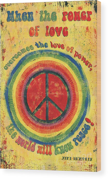 Love Wood Print featuring the painting When the Power of Love by Debbie DeWitt