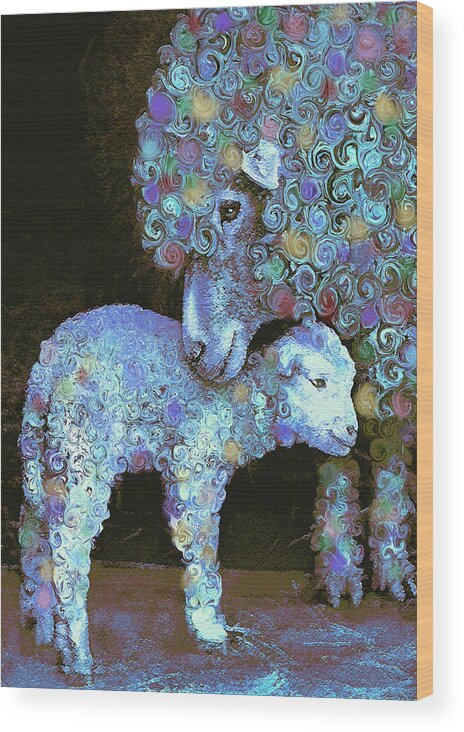 Lamb Wood Print featuring the digital art Whose little lamb are you? by Jane Schnetlage