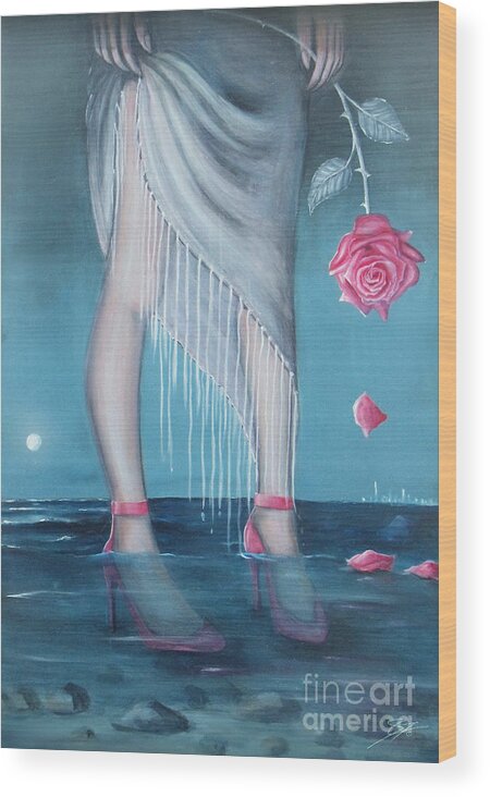 Legs Wood Print featuring the painting Will You be my Valentine by Artificium -