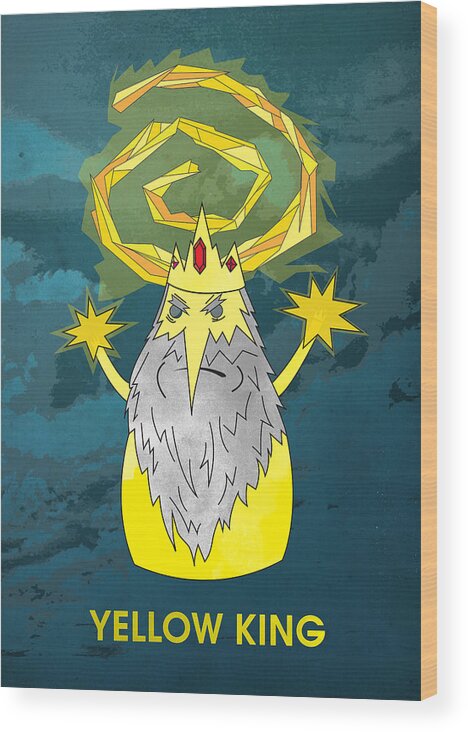 Yellow King Wood Print featuring the digital art Yellow King True Detective Adventure Time by IamLoudness Studio