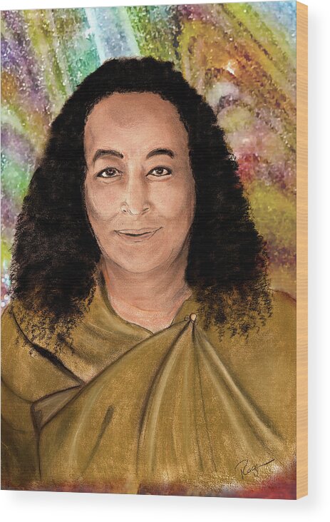 Yogananda Wood Print featuring the digital art Yogananda by Roger Hanson