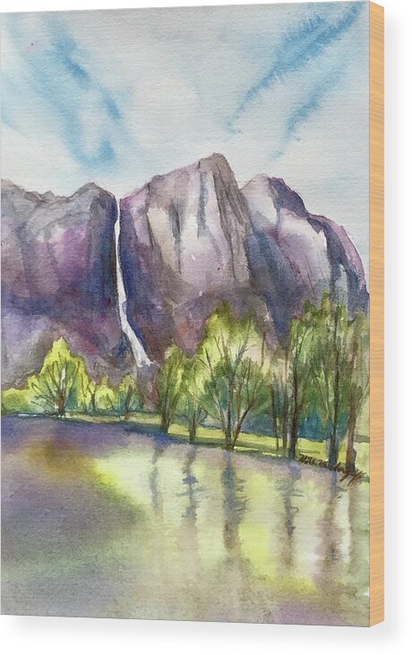 Yosemite Wood Print featuring the painting Yosemite by Hilda Vandergriff