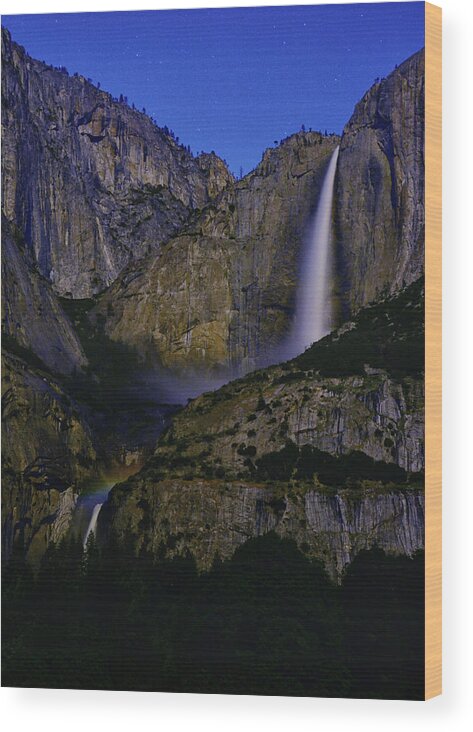 Moonbow Wood Print featuring the photograph Yosemite Moonbow 2 by Raymond Salani III