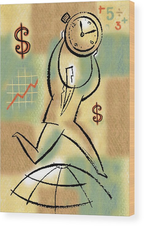  Budget Business Business People Businessman Carry Carrying Cash Challenge Chart Clock Clockface Color Color Image Commerce Commercialism Compensation Concept Danger Development Dollar Sign Drawing Economics Economizing Economy Enterprise Estimate Executive Finance Financial Planning Forecasting Full Body Full Length Funding Globe Growth Holding Hurrying Illustration Illustration And Painting Income International Trade Invest Investing Investor Male Man Market Measurement Money Motion Wood Print featuring the painting Your Income by Leon Zernitsky