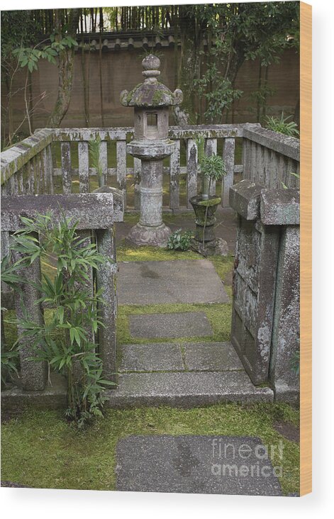 Zen Wood Print featuring the photograph Zen Garden, Kyoto Japan 3 by Perry Rodriguez