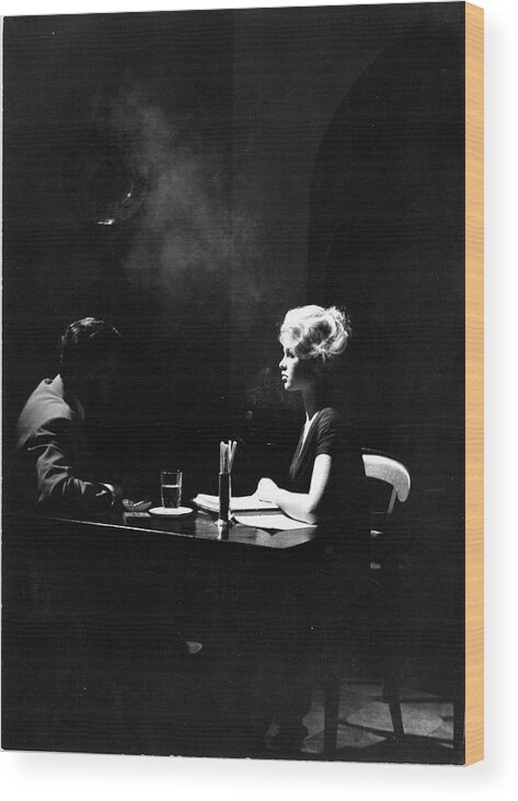 1950-1959 Wood Print featuring the photograph Brigitte Bardot and Antonio Vilar #1 by Loomis Dean