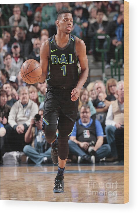 Nba Pro Basketball Wood Print featuring the photograph Miami Heat V Dallas Mavericks by Glenn James