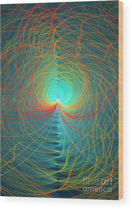 Concept Wood Print featuring the photograph Quantum Entanglement Illustration. #1 by David Parker/science Photo Library