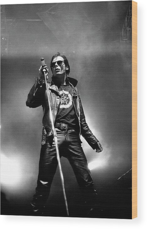 Music Wood Print featuring the photograph Sisters Of Mercy Playing Live Wembley #1 by Martyn Goodacre