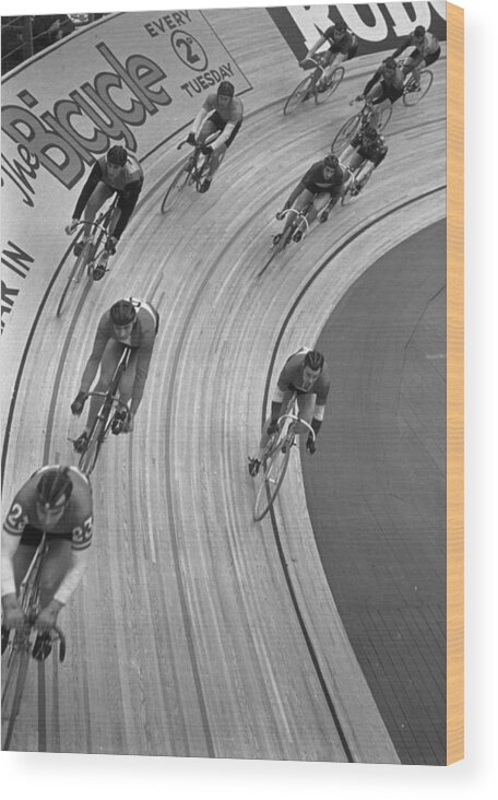 1930-1939 Wood Print featuring the photograph Six Day Cycling Race #1 by A. Hudson