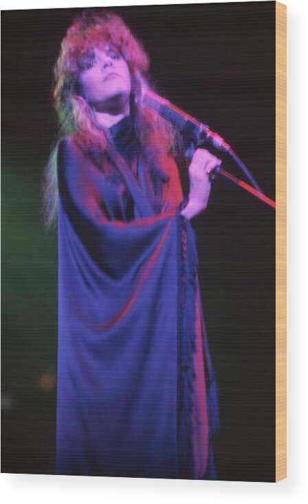 Concert Wood Print featuring the photograph Stevie Nicks Performance #1 by Mediapunch
