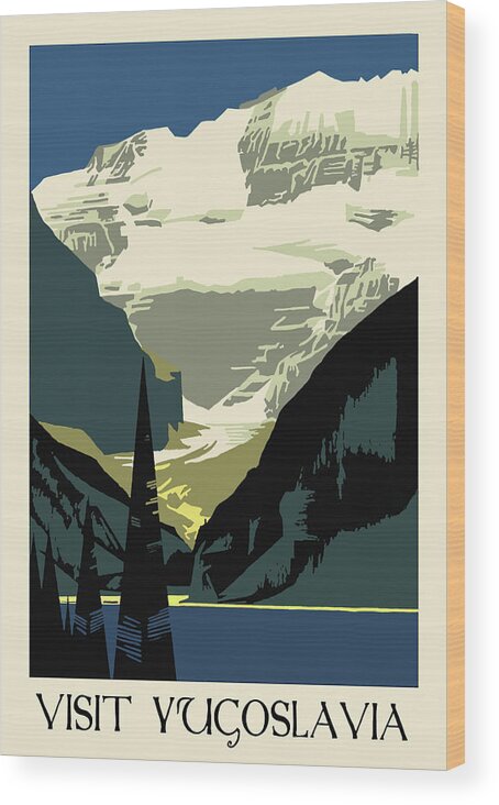 Mountains Wood Print featuring the digital art Visit Yugoslavia #1 by Long Shot