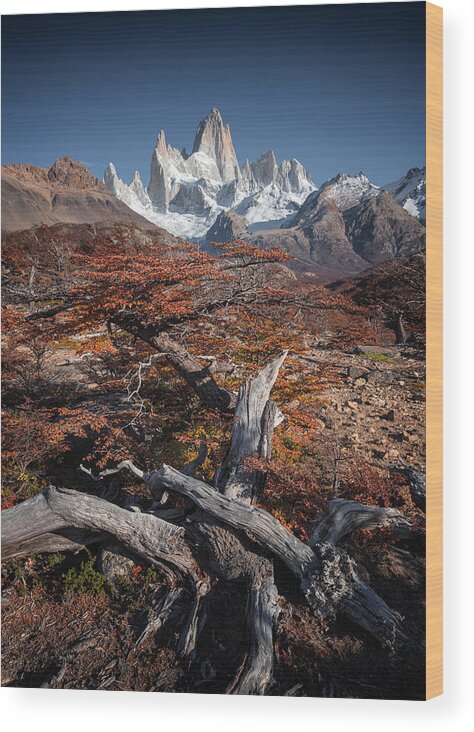 Fitz Roy Wood Print featuring the photograph Fitz Roy #2 by Willa Wei