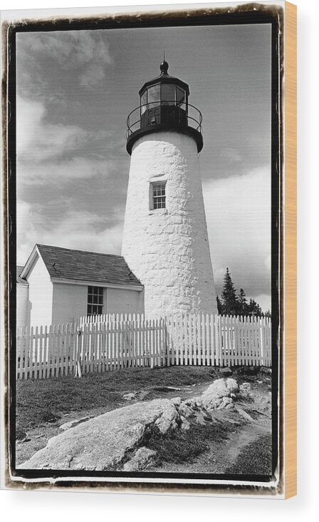 Lighthouse Wood Print featuring the photograph Pemaquid Point Light, Maine I #2 by Laura Denardo