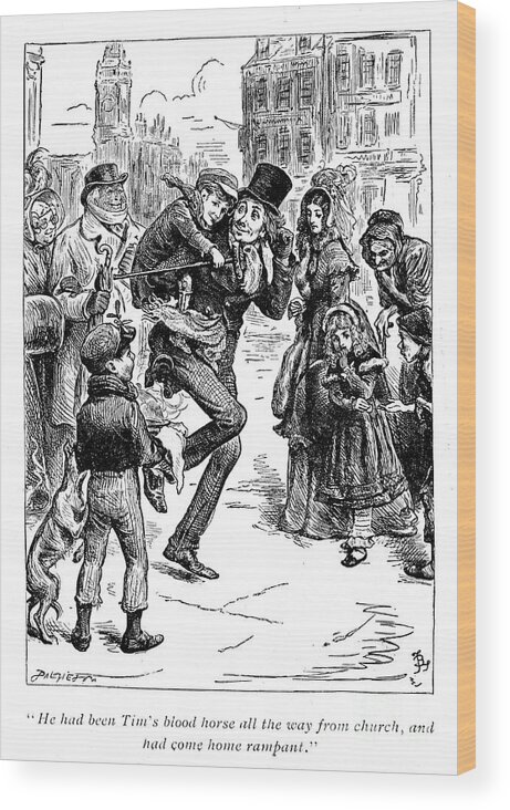 Persons With Disabilities Wood Print featuring the drawing Scene From A Christmas Carol By Charles #3 by Print Collector