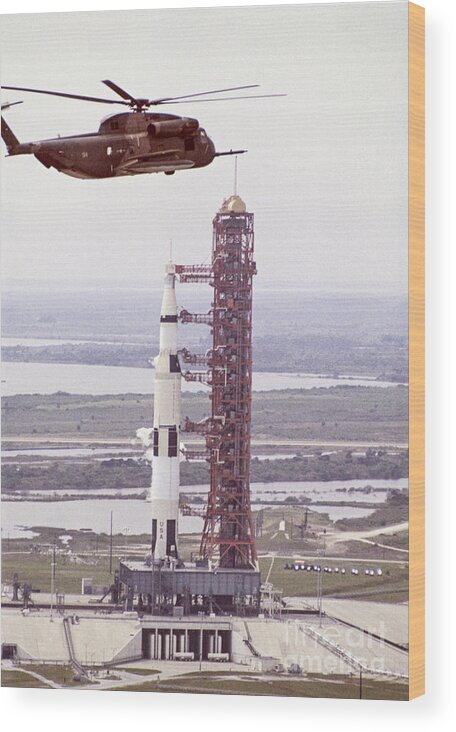 Taking Off Wood Print featuring the photograph Apollo 13 Mission #8 by Bettmann