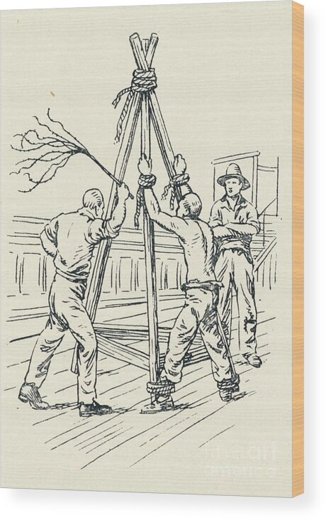 Engraving Wood Print featuring the drawing A Convict Being Flogged by Print Collector