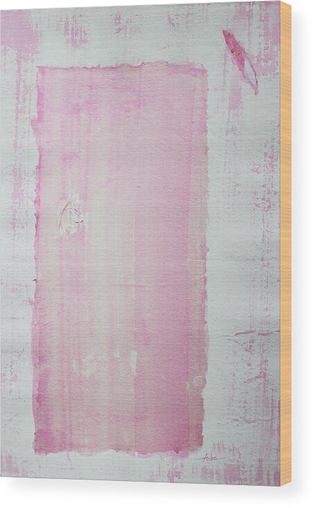 Abstract Painting Wood Print featuring the painting A Paler Shade of Pink by Asha Carolyn Young
