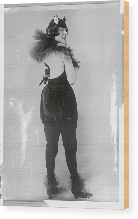 People Wood Print featuring the photograph Actress Peggy Marsh Wearing Cat Costume by Bettmann