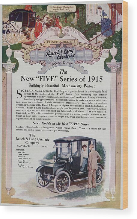 Art Wood Print featuring the photograph Advertisement For Five Series Carriage by Bettmann
