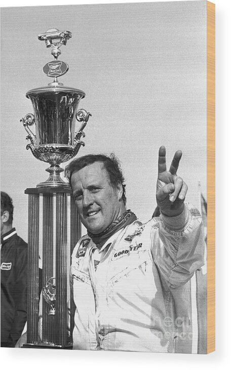 People Wood Print featuring the photograph A.j. Foyt After Victory by Bettmann
