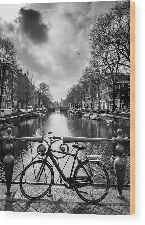 Holland Wood Print featuring the photograph Amsterdam View by Framing Places