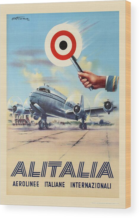 Vintage Airlines Wood Print featuring the photograph Aviation Art 42 by Andrew Fare