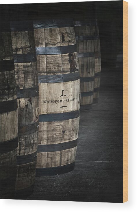 Woodford Reserve Wood Print featuring the photograph Barrels of Bourbon by Susan Rissi Tregoning