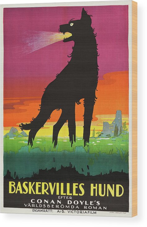 Sherlock Holmes Wood Print featuring the painting Baskervilles Hund by Unknown