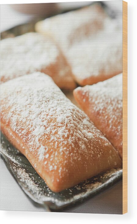 Bakery Wood Print featuring the photograph Beignet by Lazywing