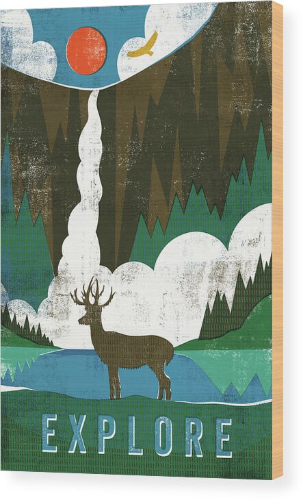 Adventures Wood Print featuring the painting Big Sky II by Michael Mullan