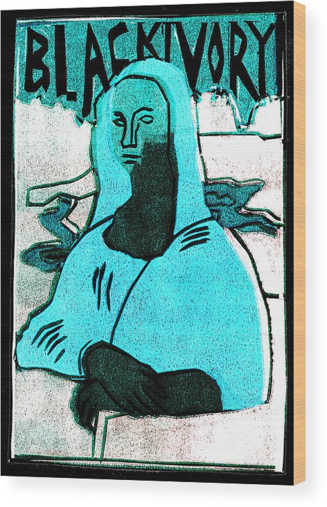 Mona Lisa Wood Print featuring the relief Black Ivory Mona Lisa 17 by Edgeworth Johnstone