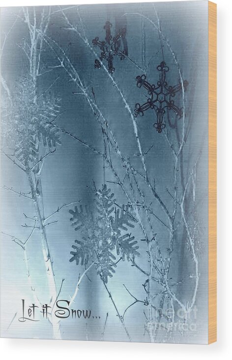 Christmas Card Wood Print featuring the photograph Blue Ice by Jodie Marie Anne Richardson Traugott     aka jm-ART
