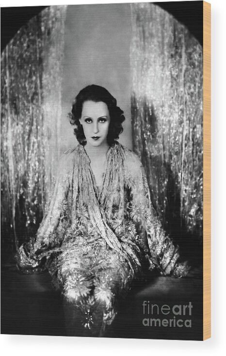 Brigitte Helm Wood Print featuring the photograph Brigitte Helm by Sad Hill - Bizarre Los Angeles Archive