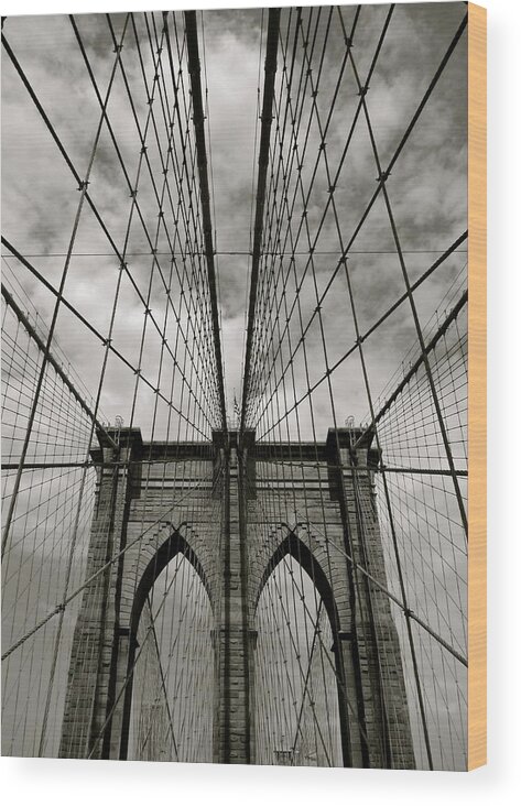 Arch Wood Print featuring the photograph Brooklyn Bridge by Adrian Hopkins