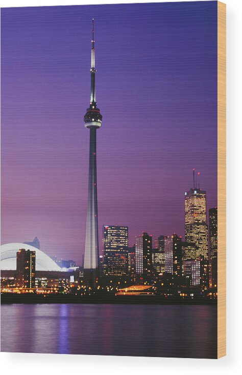 Scenics Wood Print featuring the photograph Canada National Tower, Toronto, Canada by Steve Allen