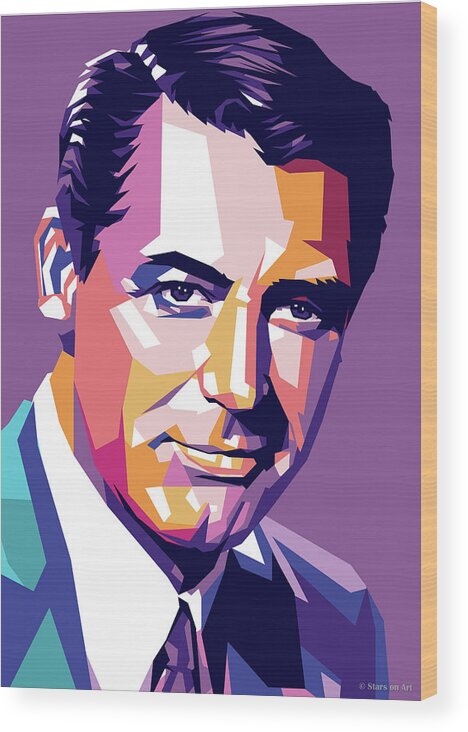 Cary Grant Wood Print featuring the digital art Cary Grant by Movie World Posters