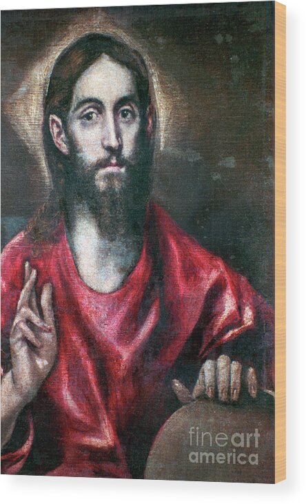 People Wood Print featuring the drawing Christ Blessing The Saviour by Print Collector